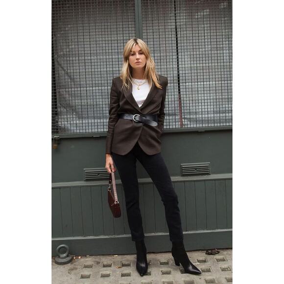 Vintage Michael Kors Black Suede & Leather Waist Belt | Y2K Statement Style - Picture 7 of 15